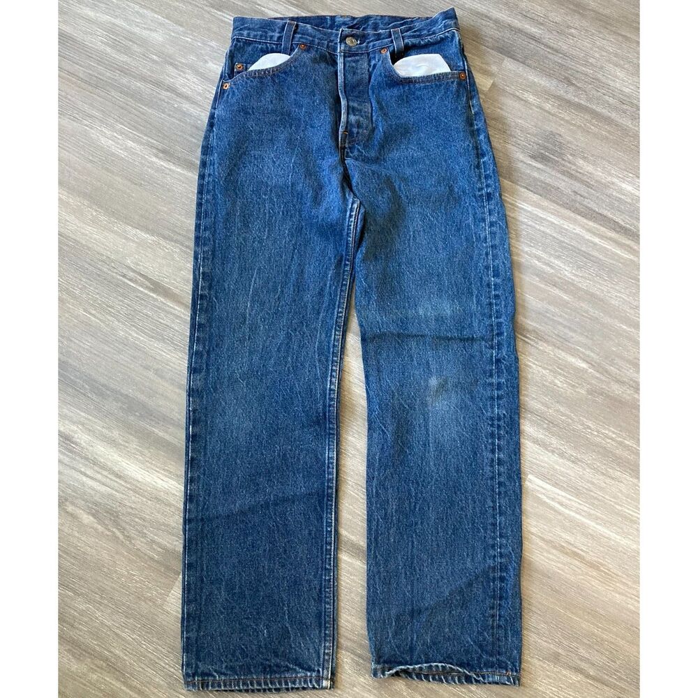 Vintage Levi's 501 USA Made Straight Leg Vertical Slub Tate Ochi Fade 25x27